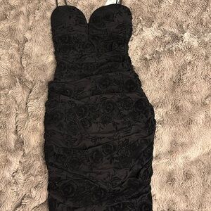 Windsor Destiny Strapless Velvet Mesh Midi Dress